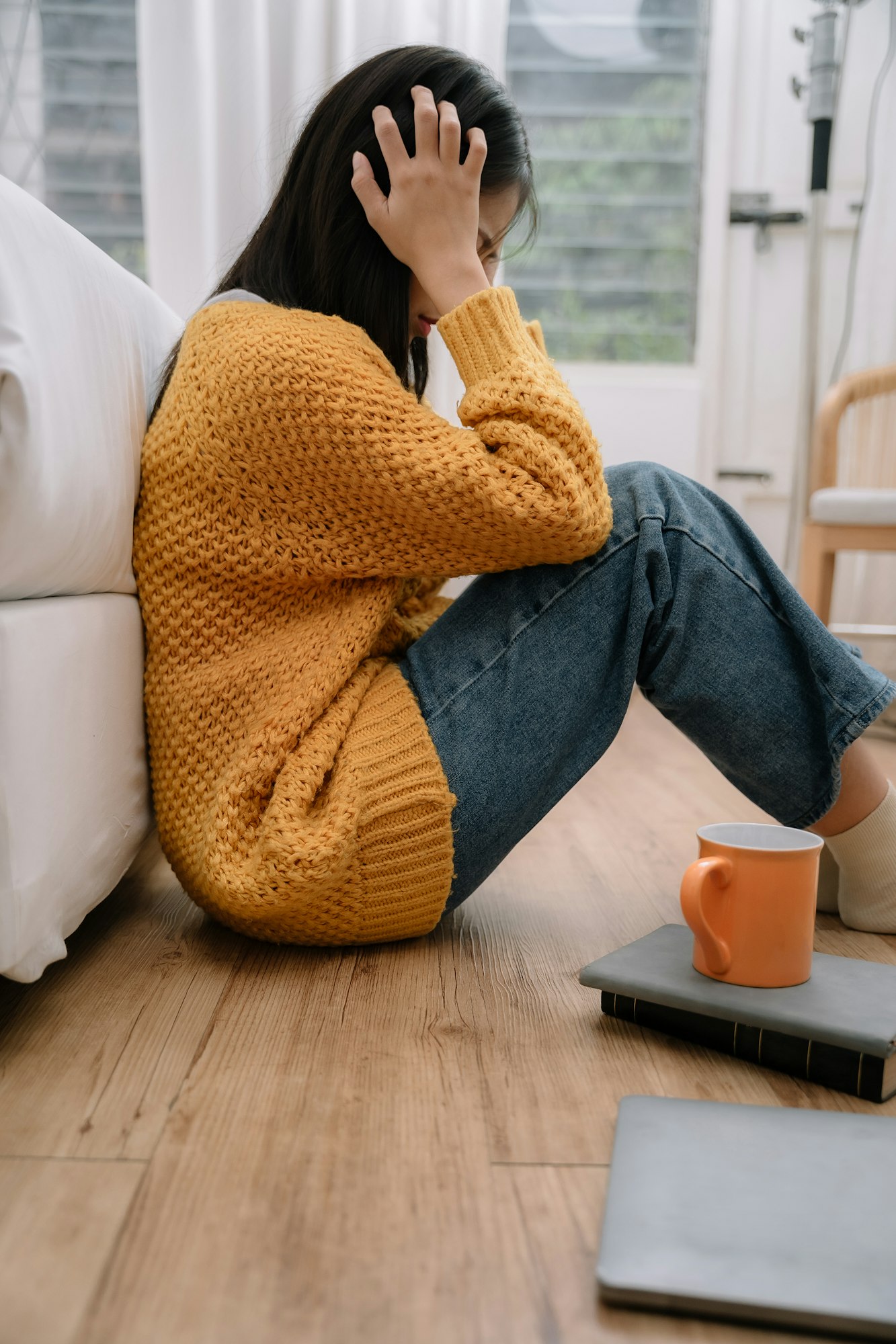 Depressed young woman coping with loss, grief, trauma.